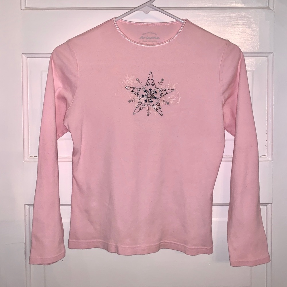 Girl’s Pink Snowflake Arizona Long Sleeve Size M